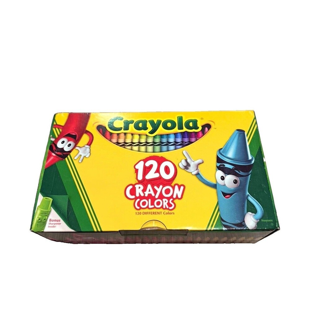 Crayola 120 Crayon Colors Multicolor Set w/ Tip Character Sharpener 52-6920
